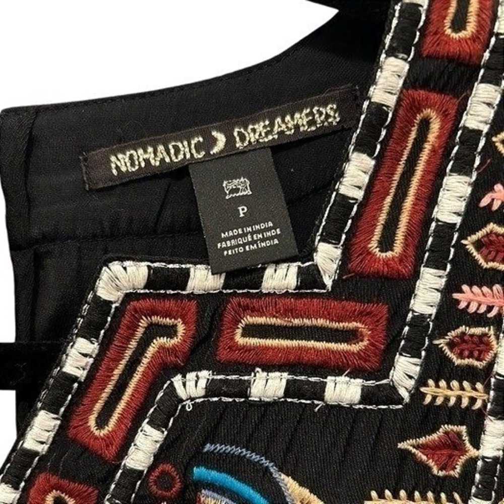 Scotch & Soda x Nomadic Dreamers Embroidered Black Dress S/M Pockets Boho‎ Folk - Picture 4 of 10